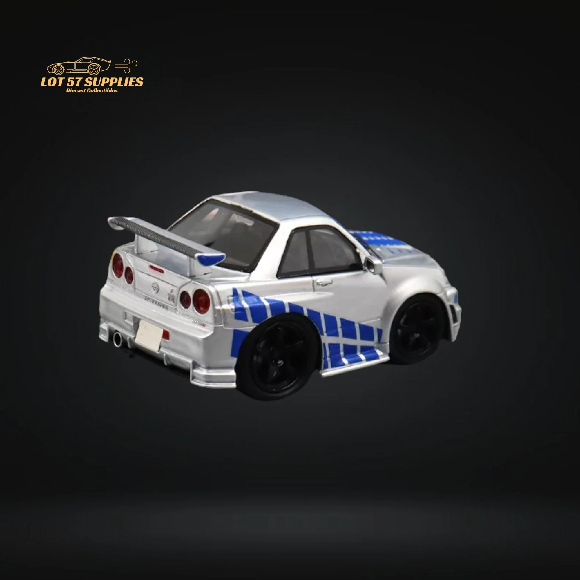 YM Model Skyline R34 Silver Blue F&F Livery 1:64 - Image 2
