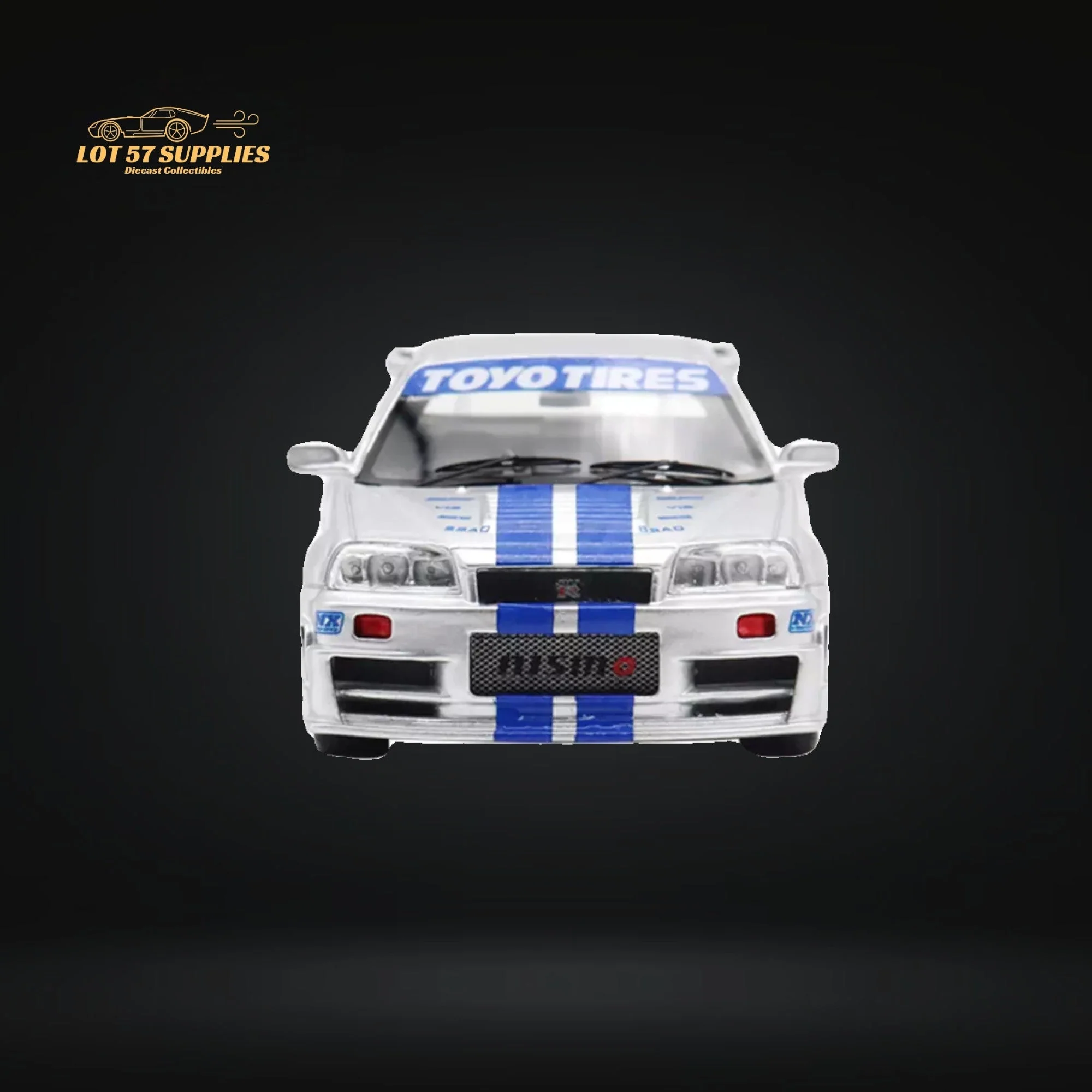 YM Model Skyline R34 Silver Blue F&F Livery 1:64 - Image 6