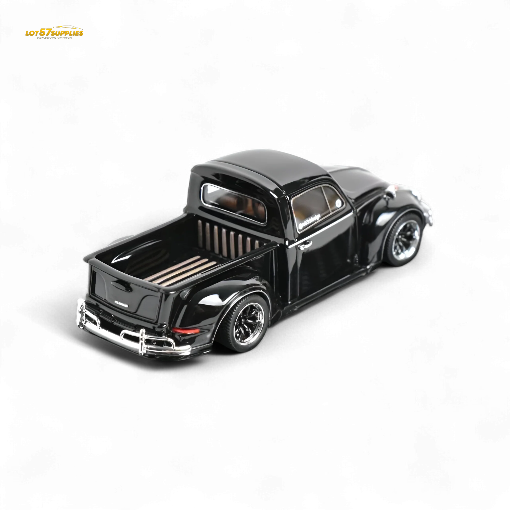 YM Model Volkswagen Beetle Pickup Truck FUSCUP Black 1:64 - Image 6