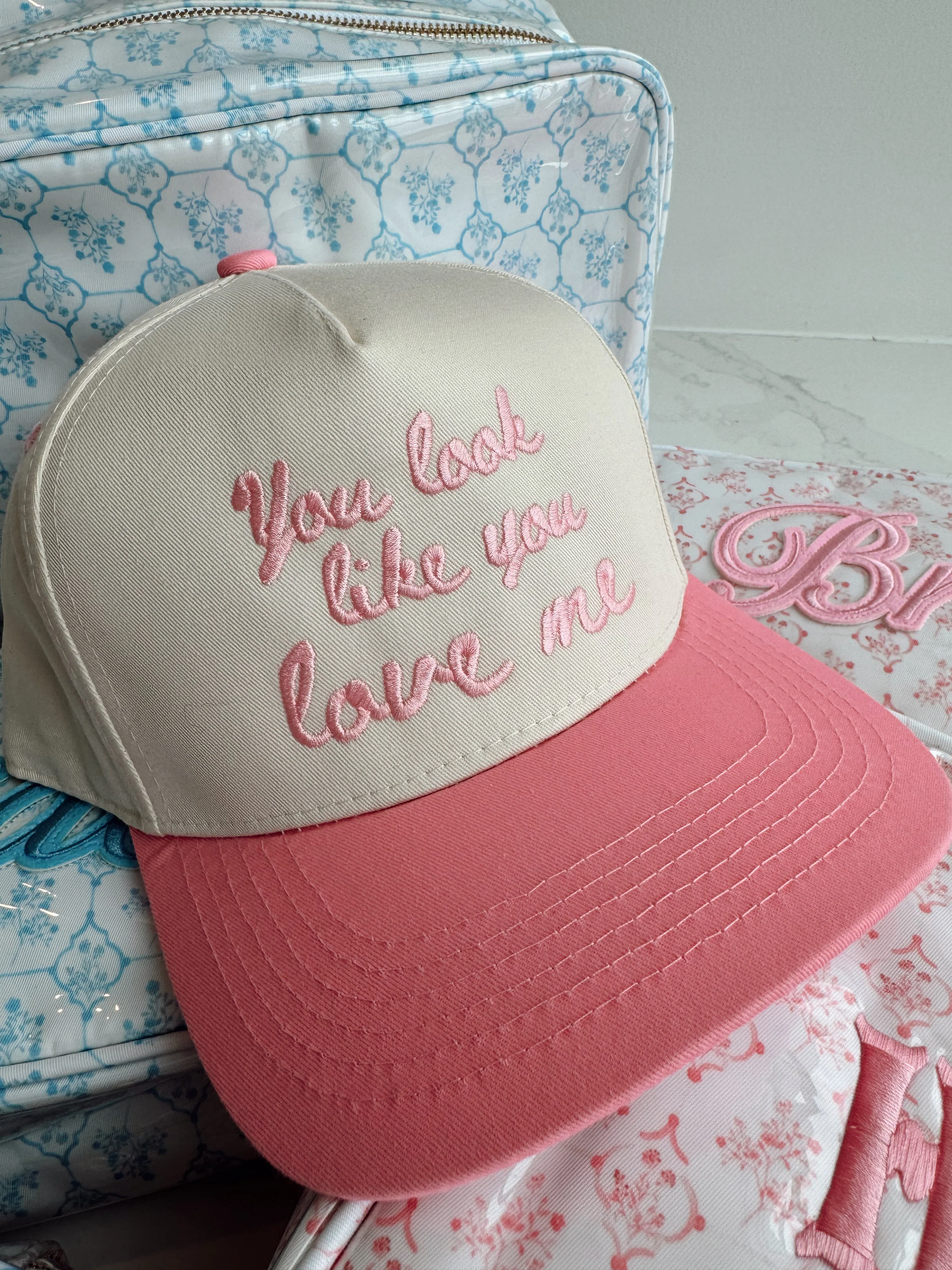 You Look Like You Love Me - Pink Vintage Trucker Hat - Image 10