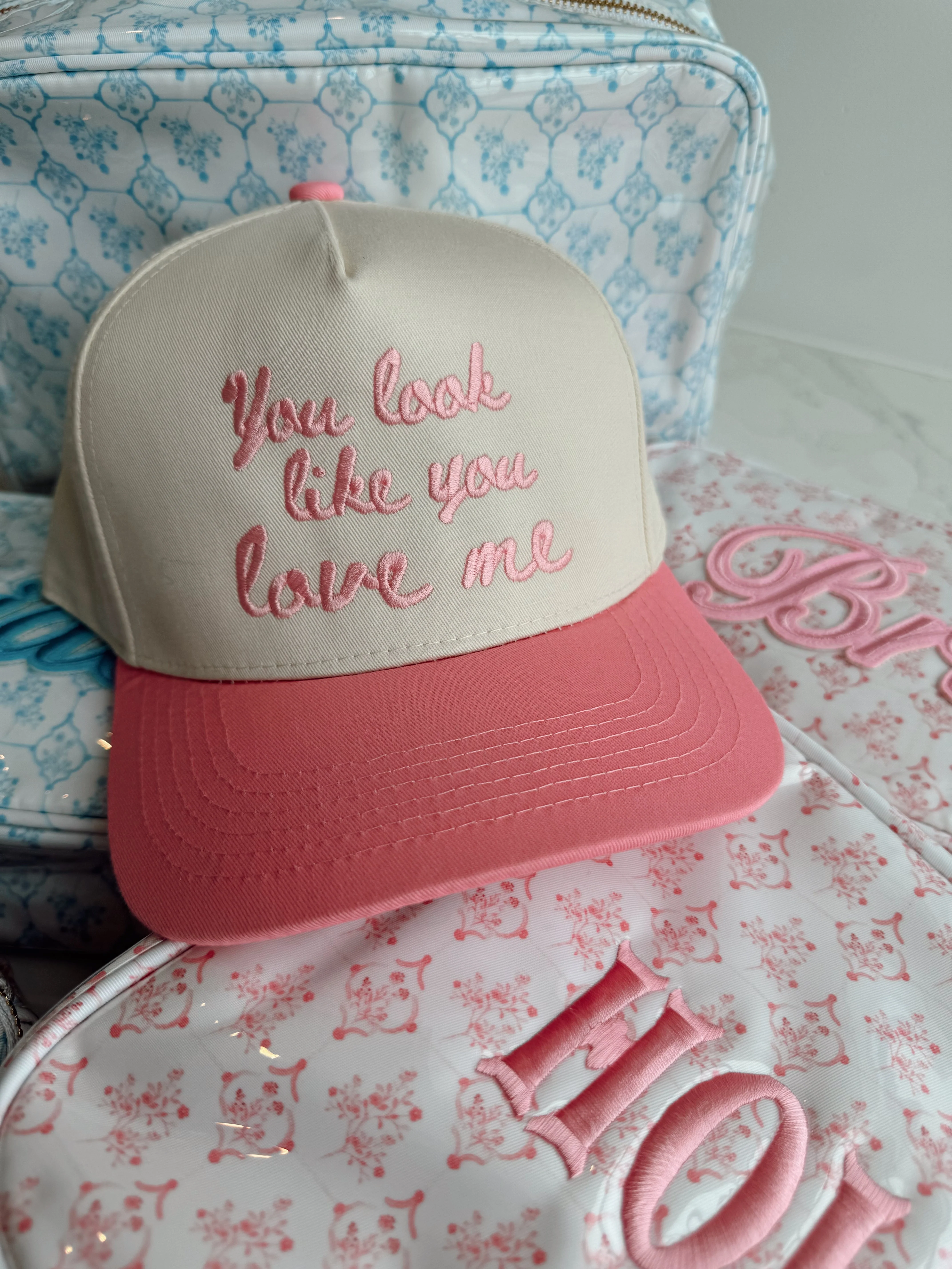 You Look Like You Love Me - Pink Vintage Trucker Hat - Image 2