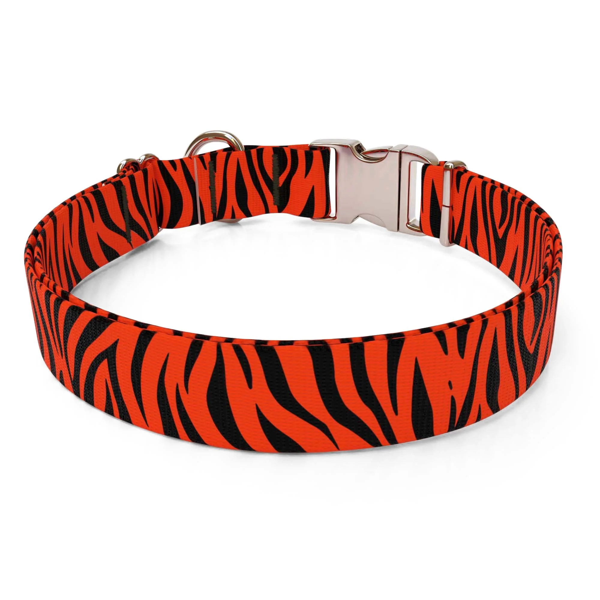 Zebra Print Rust Dog Collar - Image 2