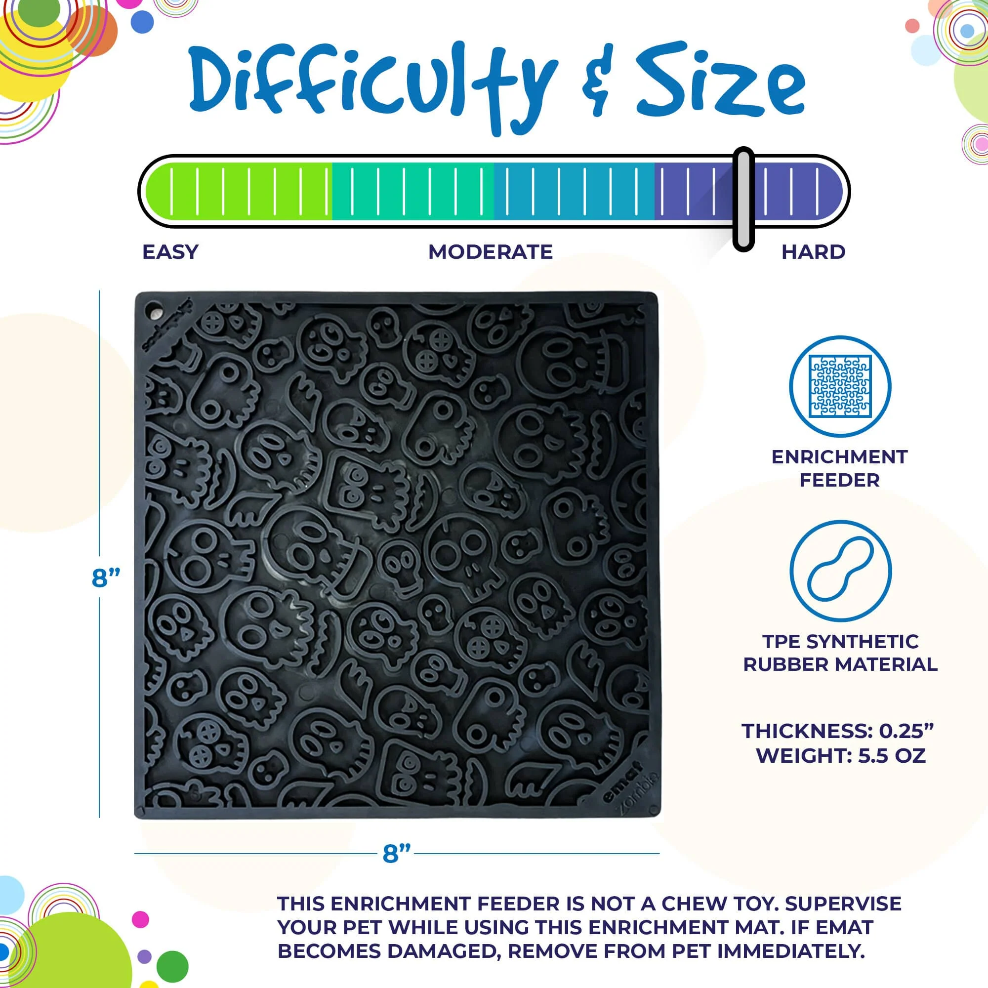 Zombie eMat - Enrichment Lick Mat for Dogs and Cats | Halloween Skull Design | SodaPup - Image 5