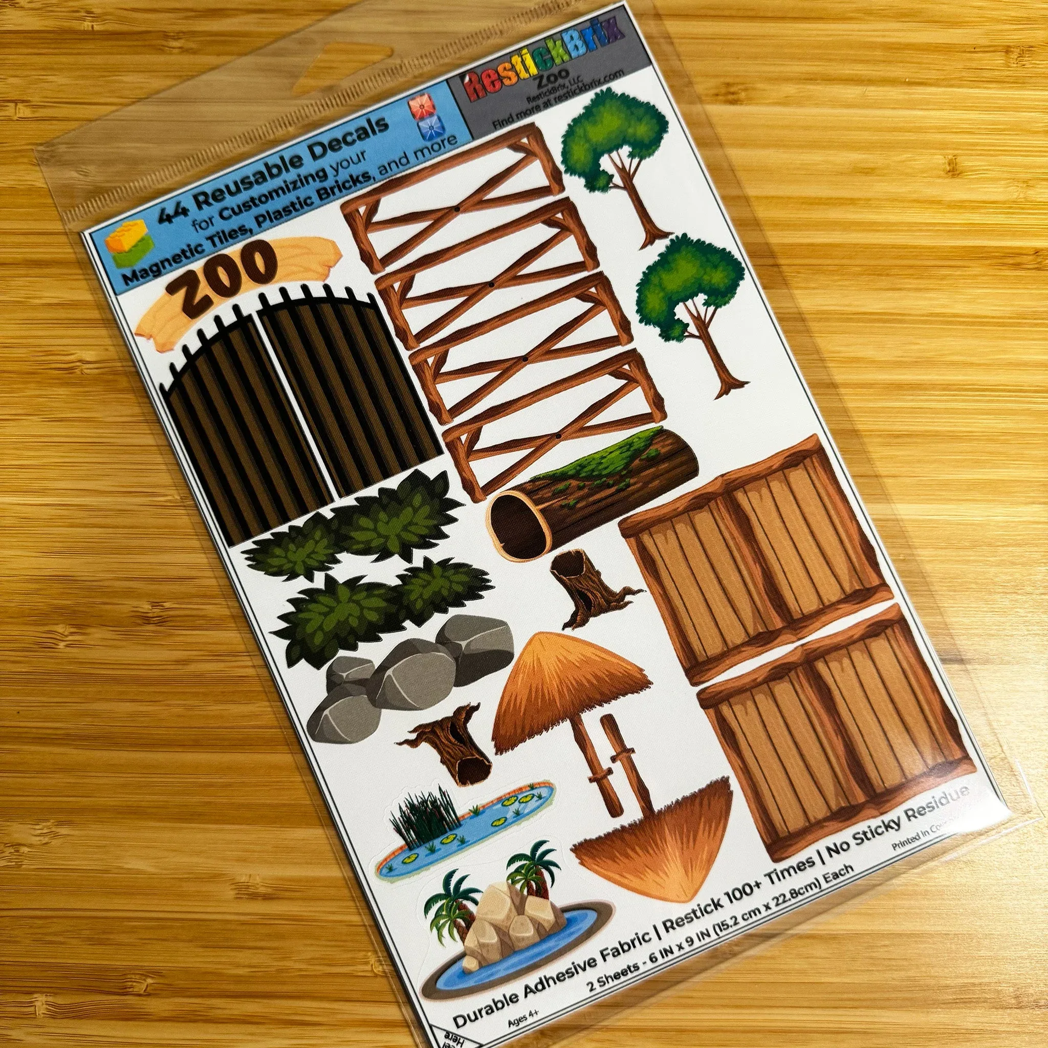 Zoo: Reusable Decals for Customizing Magnetic Tiles, Plastic Bricks, and more - Image 2