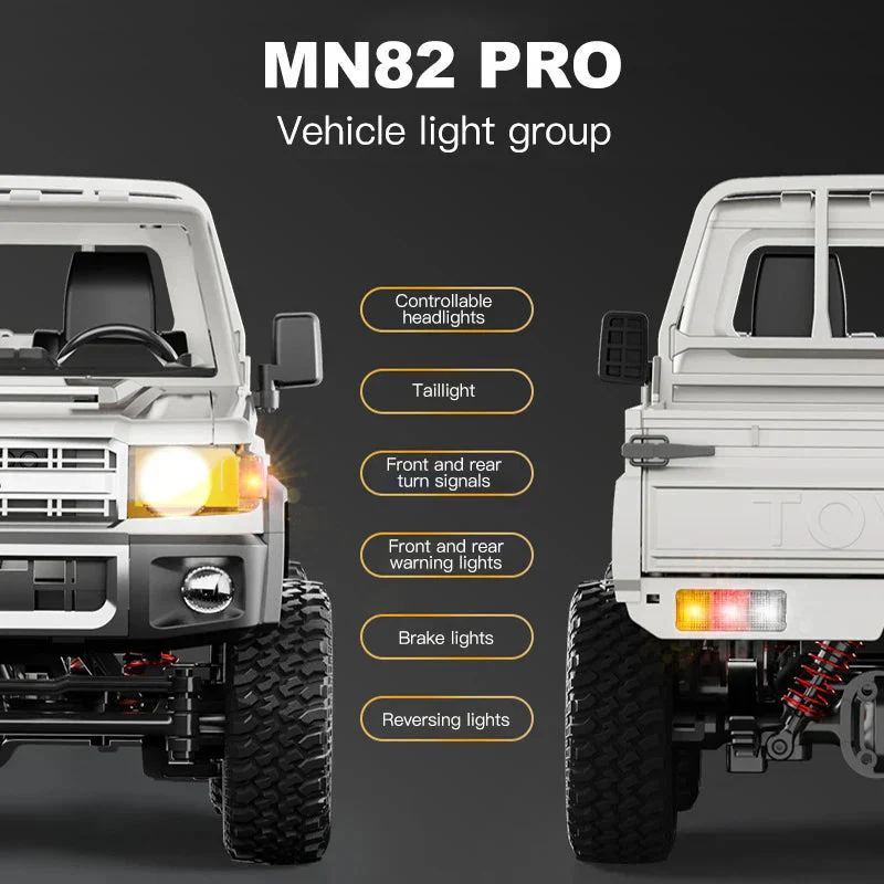 ZWN 1:12 Full Scale RC CAR MN82 Upgraded MN82 PRO Controllable Headlights 2.4G 4WD Off-Road Car Pick Up Truck Toy for Kids Gifts - Image 3