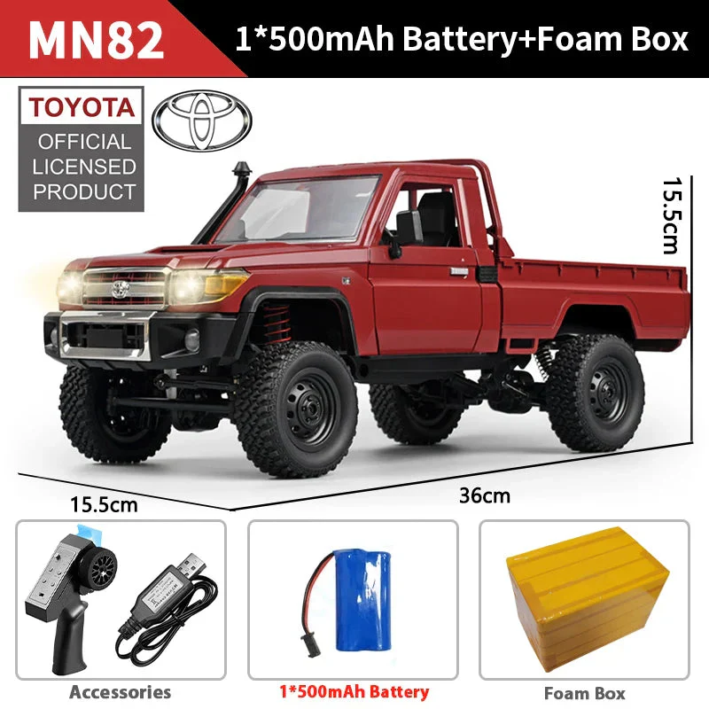 ZWN 1:12 Full Scale RC CAR MN82 Upgraded MN82 PRO Controllable Headlights 2.4G 4WD Off-Road Car Pick Up Truck Toy for Kids Gifts - Image 7