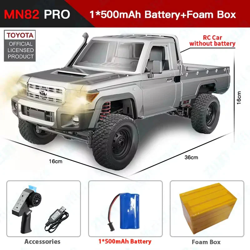 ZWN 1:12 Full Scale RC CAR MN82 Upgraded MN82 PRO Controllable Headlights 2.4G 4WD Off-Road Car Pick Up Truck Toy for Kids Gifts - Image 9